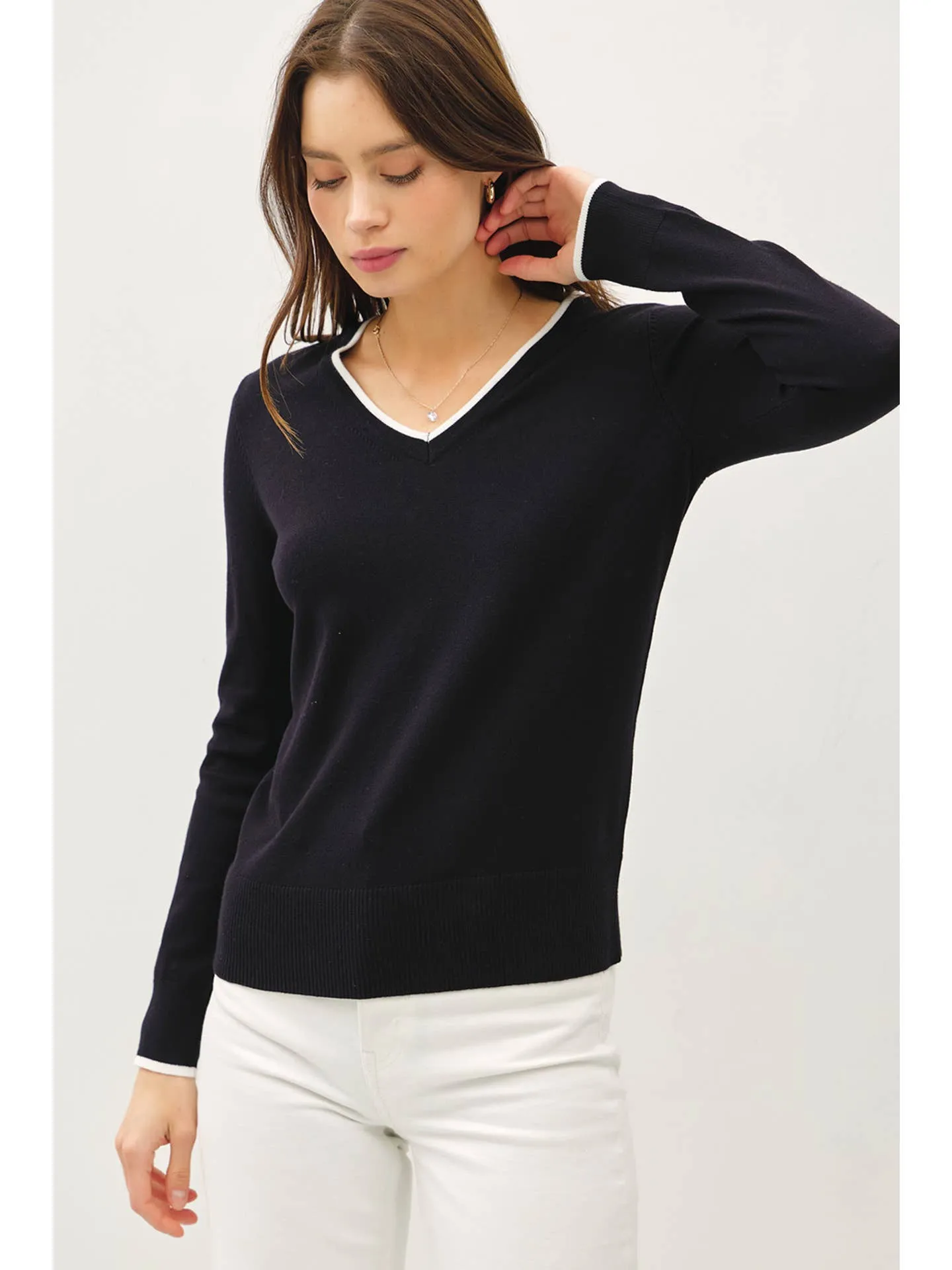 Varsity Style Long Sleeve Sweater - FINAL SALE