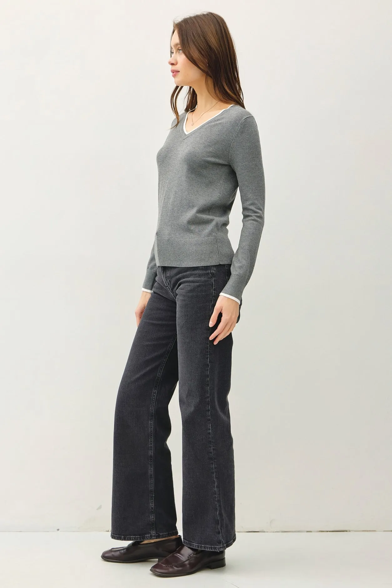 Varsity Style Long Sleeve Sweater - FINAL SALE