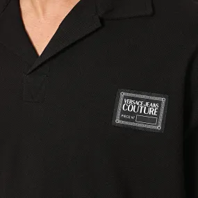 Versace Jeans Couture Black Relaxed Polo – Minimalist  with Signature Patch-
