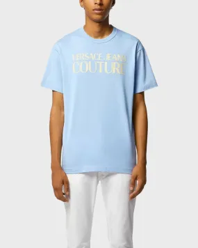 Versace Jeans Couture Light Blue T-Shirt with Gold Foil Logo-