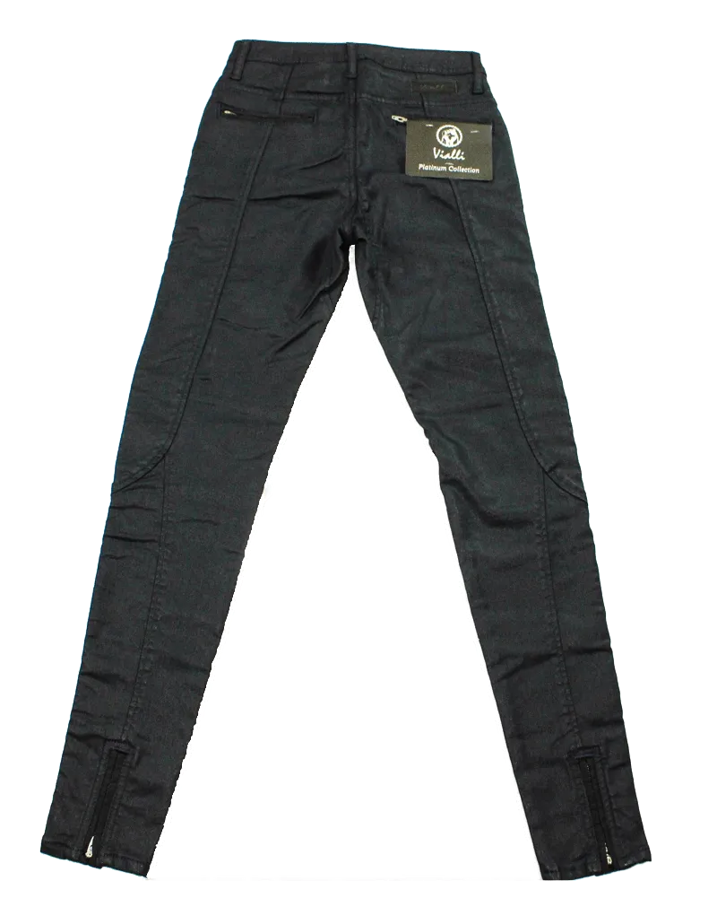 VIALLI Luca Wax Navy Ultra Fit Skinny Jeans