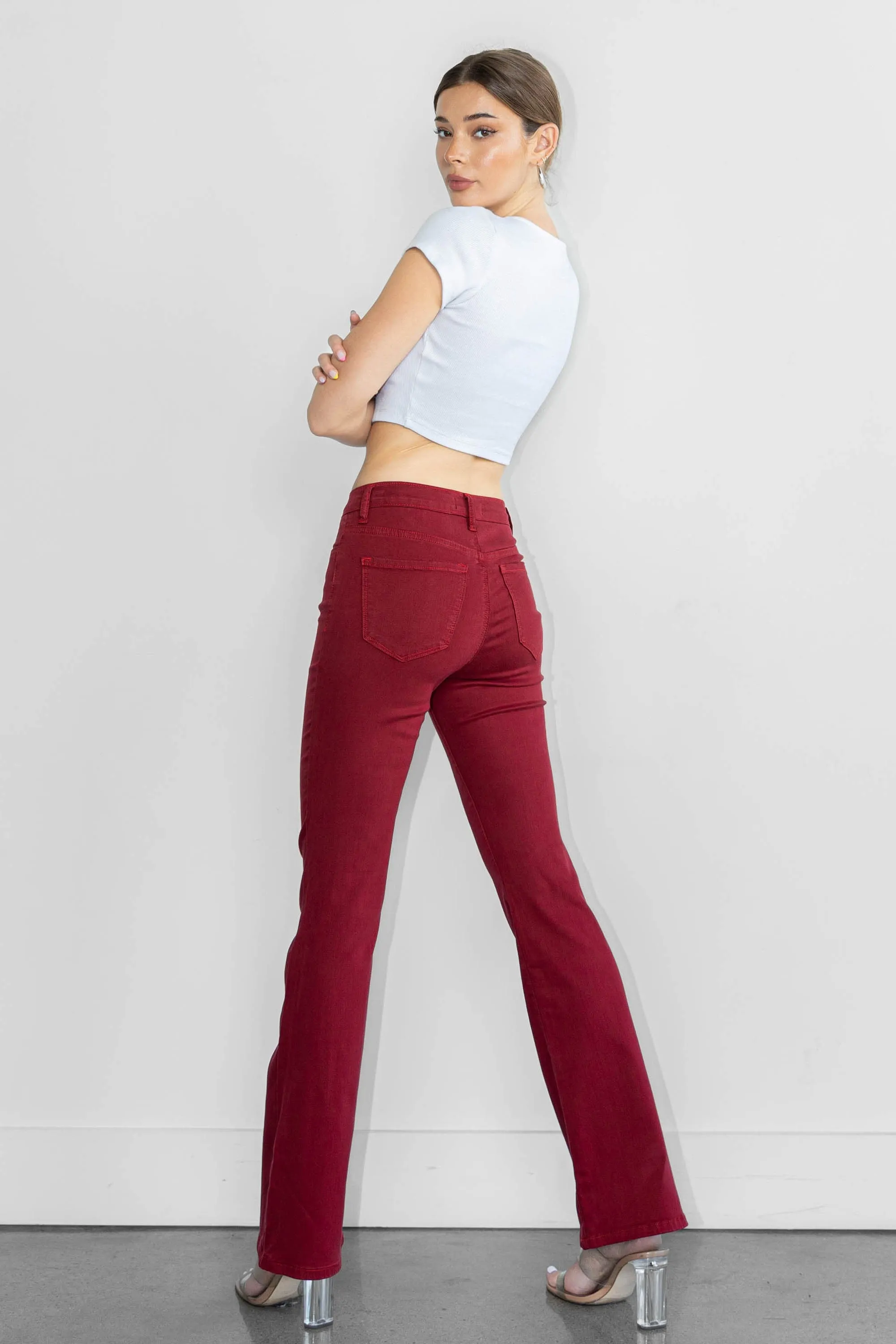 Vibrant Color Bootcut Jeans