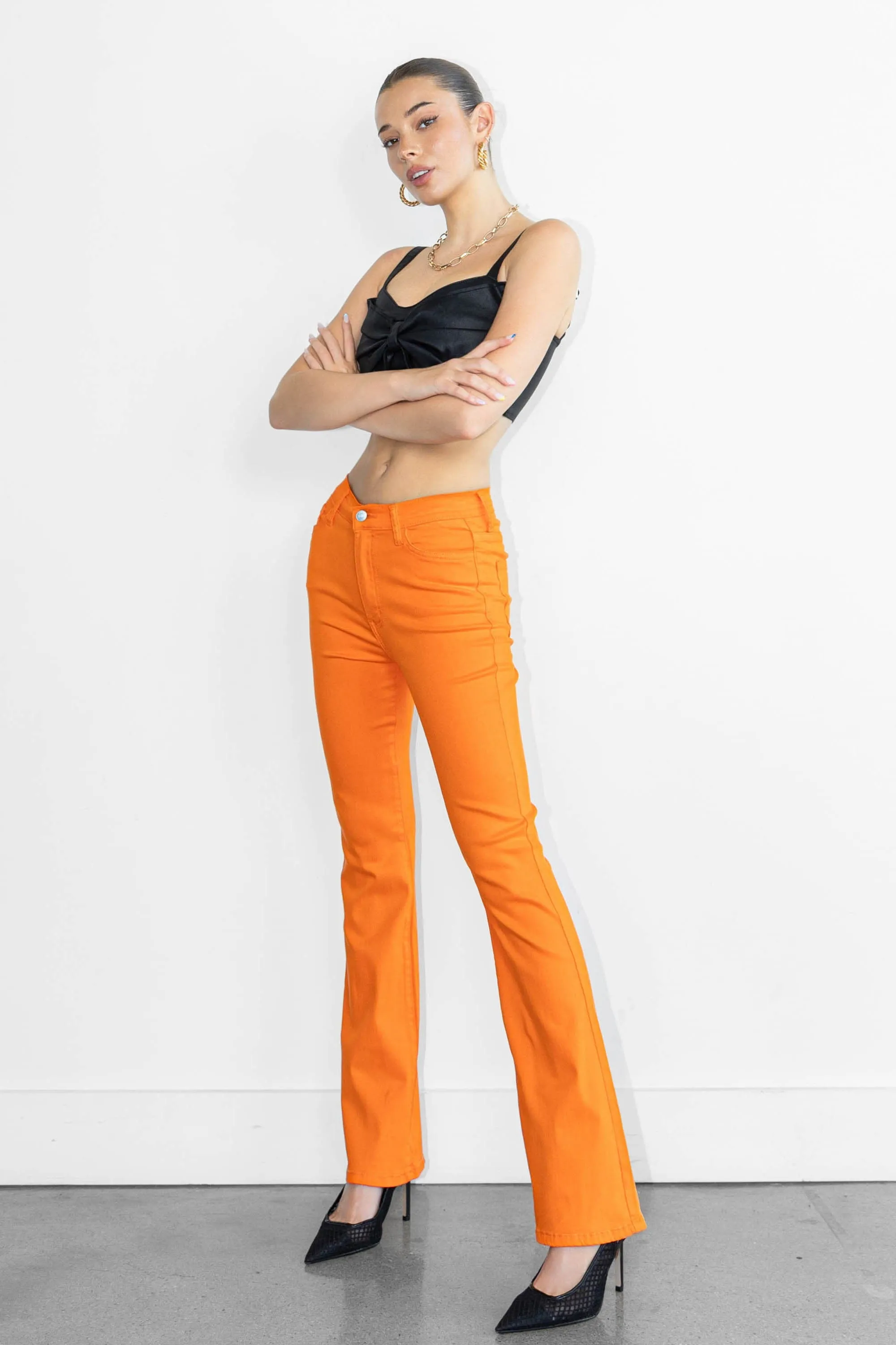 Vibrant Color Bootcut Jeans
