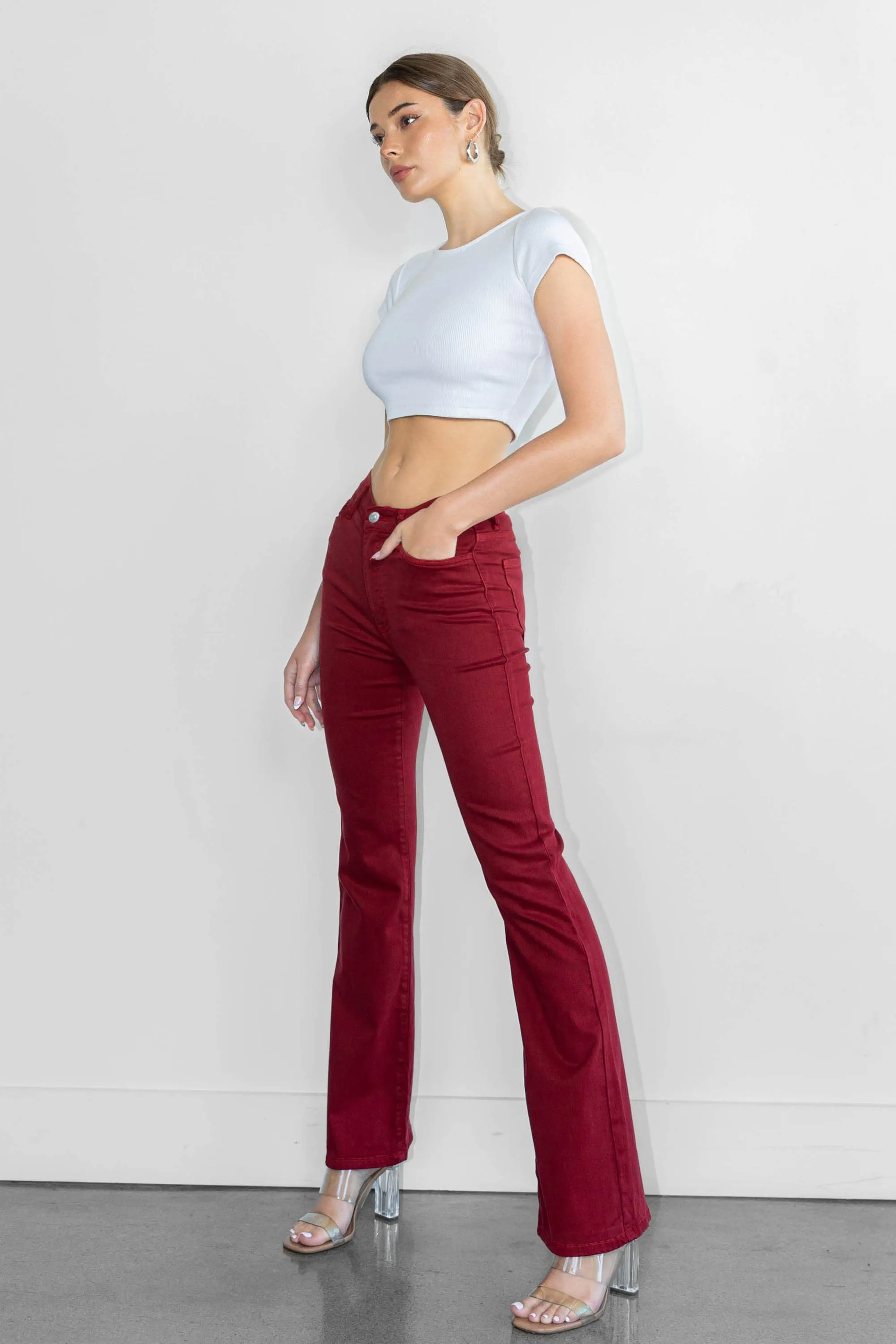 Vibrant Color Bootcut Jeans